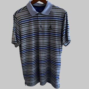 Antigua Shirt Mens L‎ Large Striped Desert Dry Golf Pullover Polo 1/4 Button Up